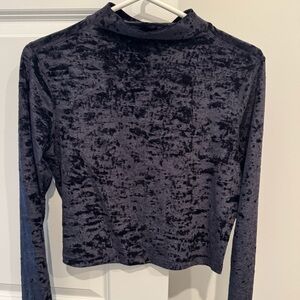 Lululemon Navy Velvet Long Sleeve Crop Top - Size 8